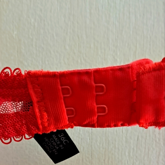 Red Lace Trim Bra - Picture 6 of 6